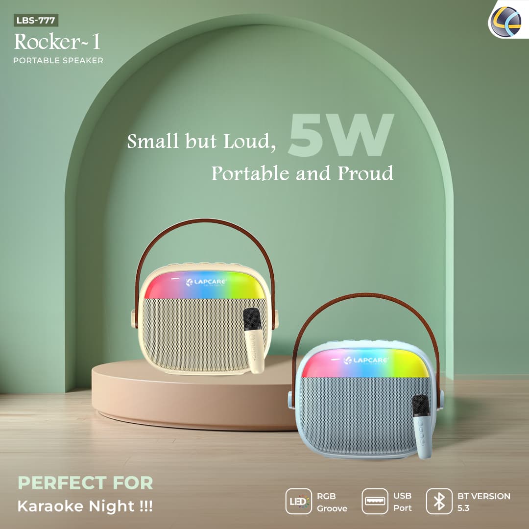 Rocker I Portable 5W BT Speaker with Mic- cream (LBS-777)