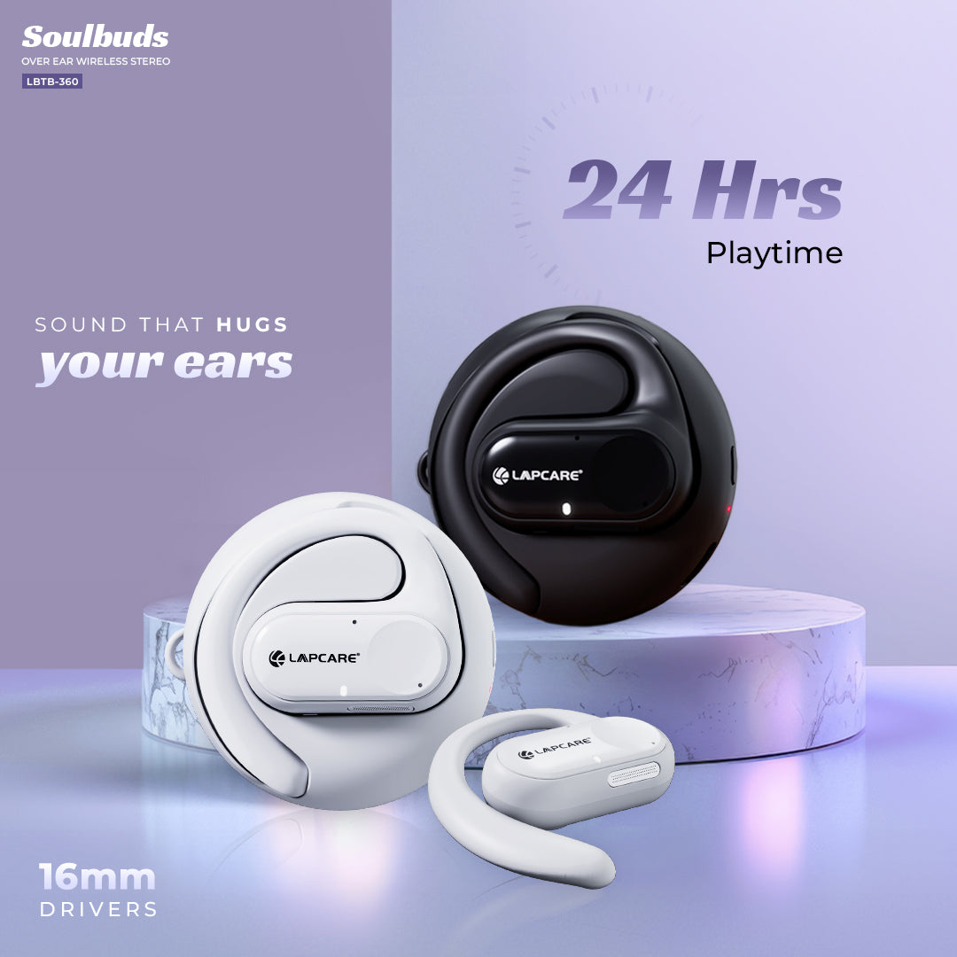 Soulbuds Wireless Earbuds With 24Hrs* Playtime, Quad Mic & ENC - White