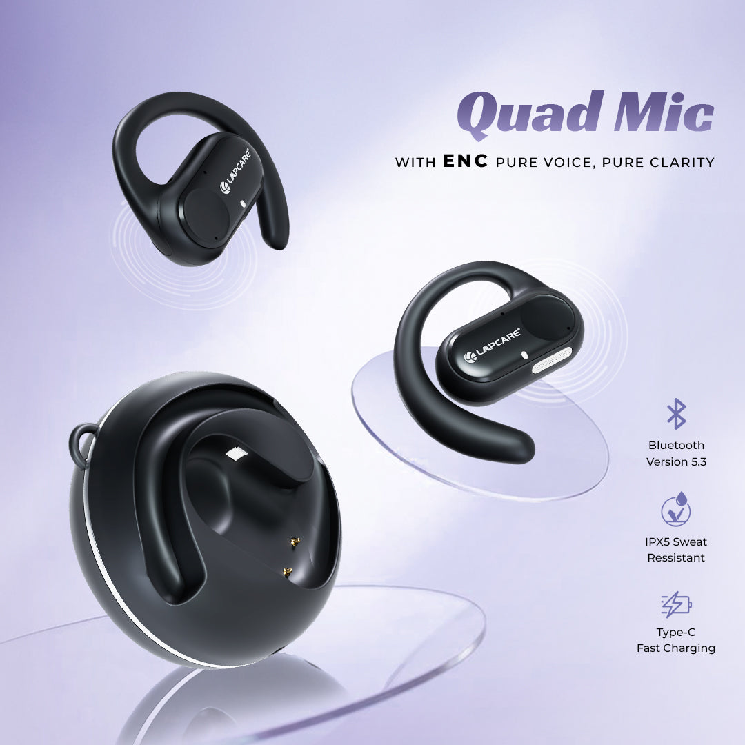 Soulbuds Wireless Earbuds With 24Hrs* Playtime, Quad Mic & ENC - White