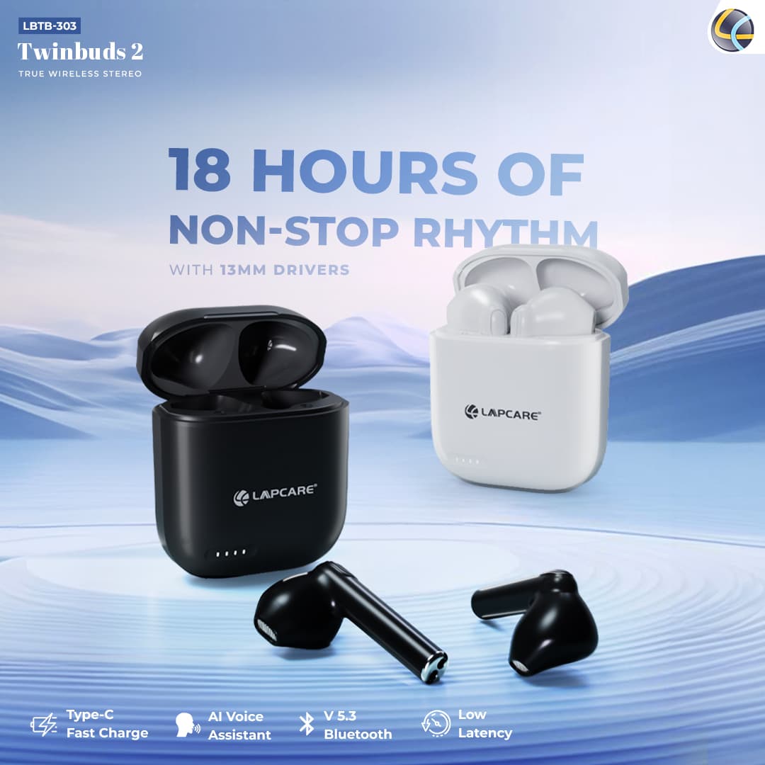 Twinbuds 2 Wireless Earbuds With 18Hrs* Playtime With AI Voice Assistant - Black