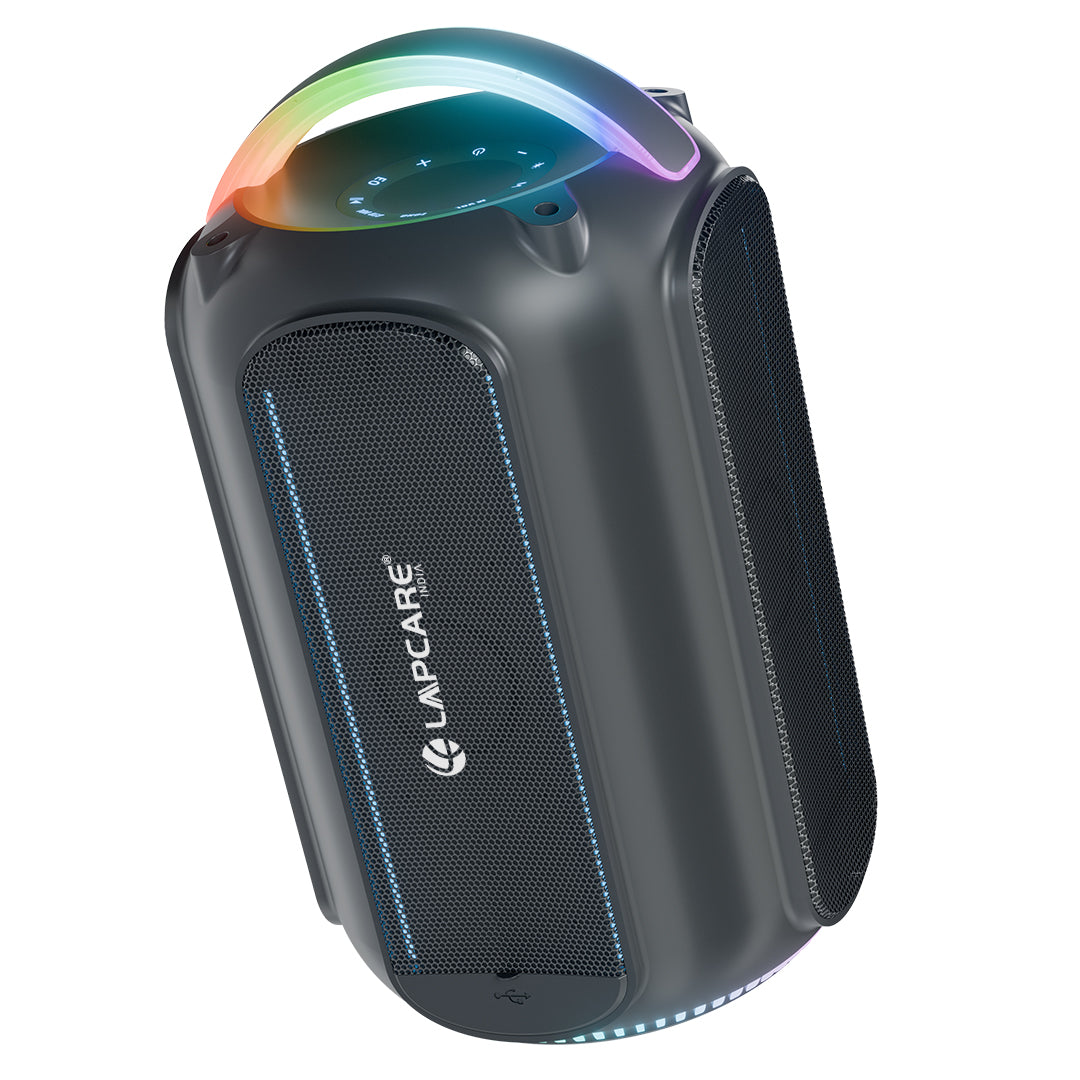 Hexon 80W Bluetooth Party Speaker With RGB Lights, Wireless Mic & Guitar Connectivity (LBS-222)