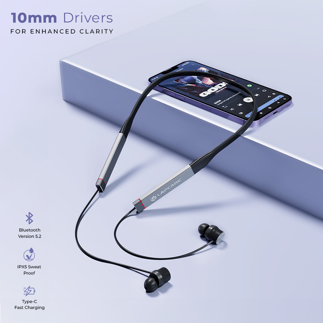 Wooband 207 Wireless BT Neckband With 30Hours Playtime (LNB-804)