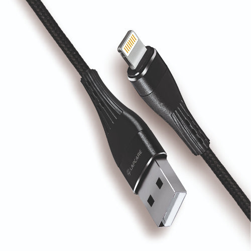 Lapcare datacable USB A to Type Lightning (1.2M fabric braided+ daiomond cut Shell)