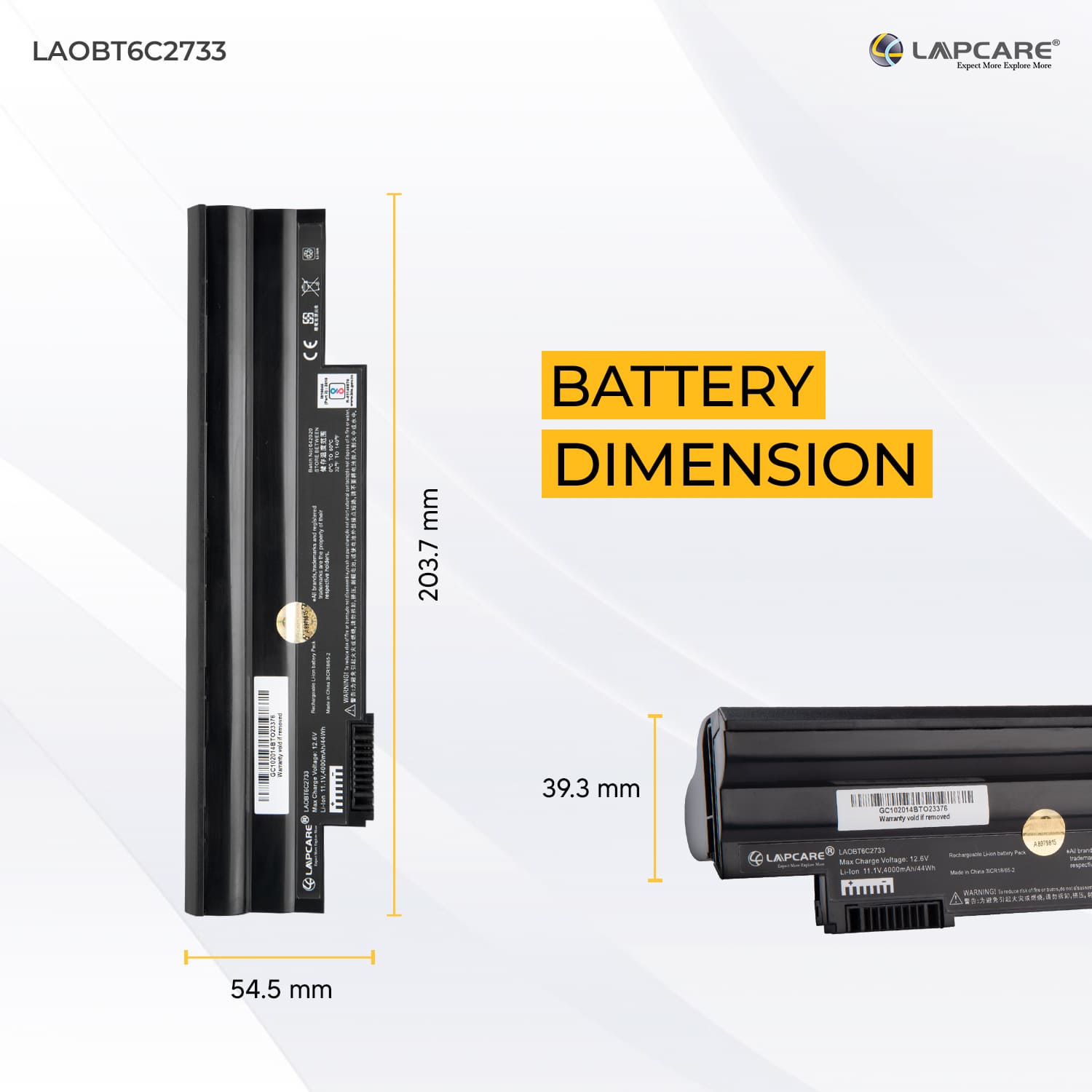 Lapcare - Compatible Lithium-ion Battery For Aspire One D-255 6C