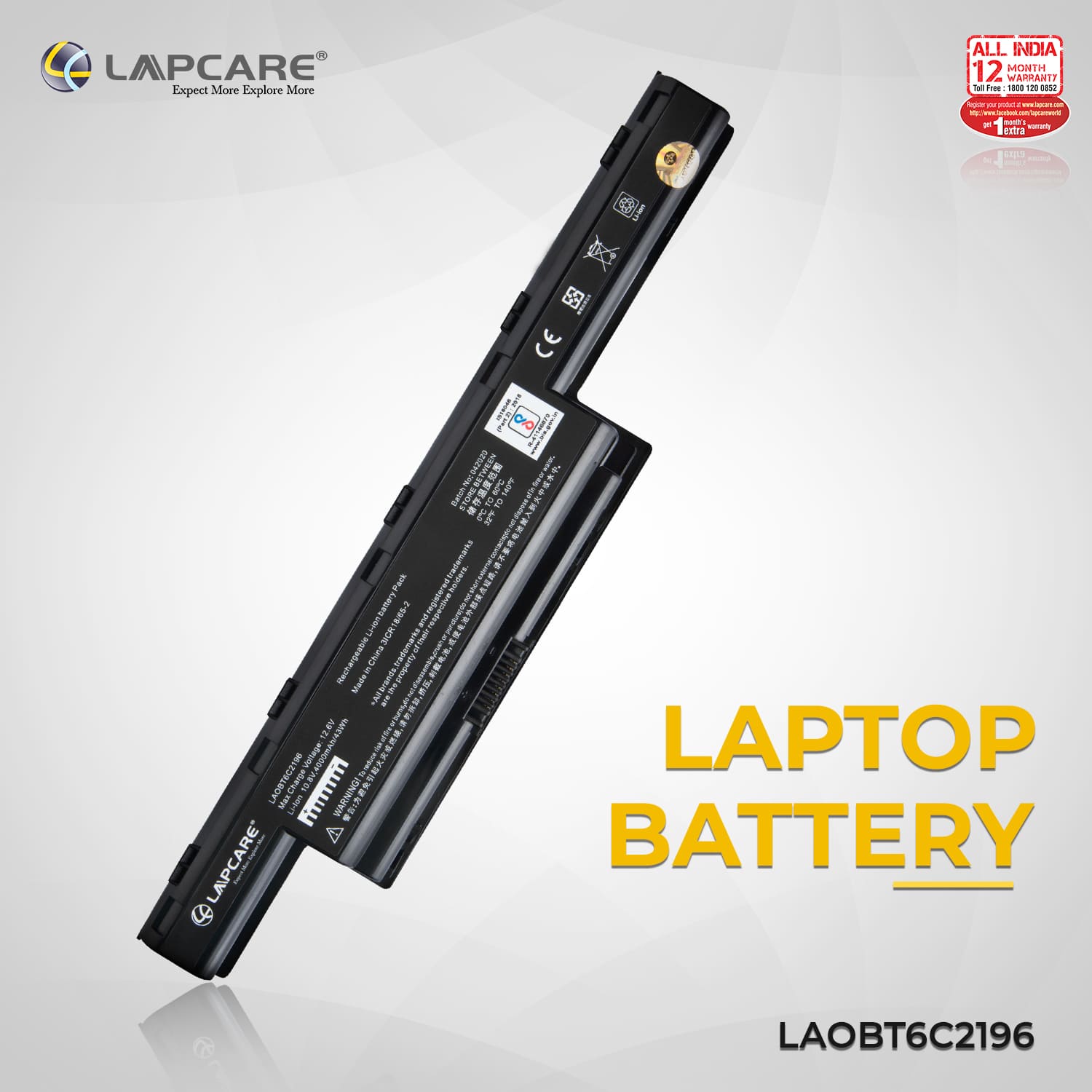 Lapcare - Compatible Lithium-ion Battery For Aspire 4741/TM 4740 6C