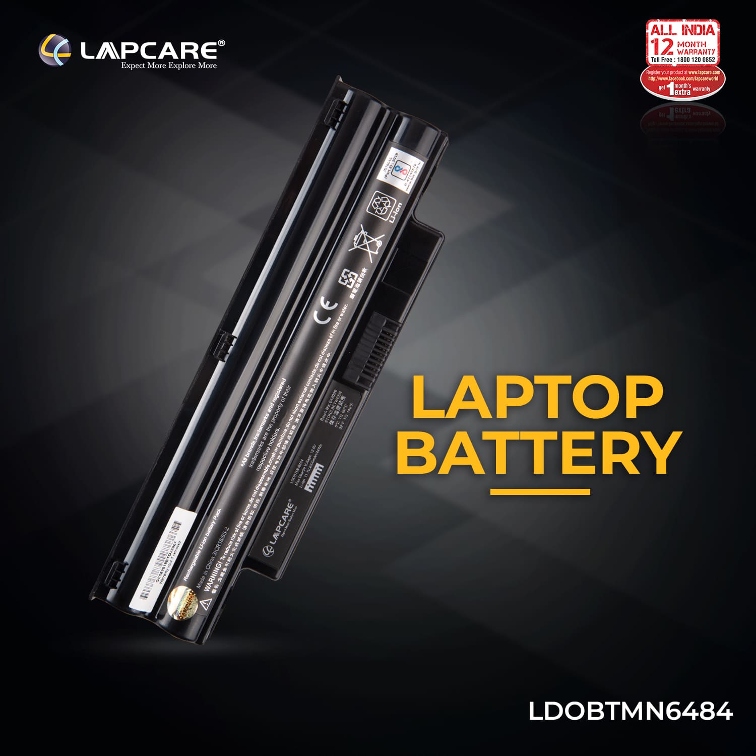 Laptop Compatible Battery For Dell Mini 101211.1V 4400mAh Black 6C