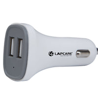 Lapcare Car Charger 15W with 2 USB Ports- White(LCC-111)