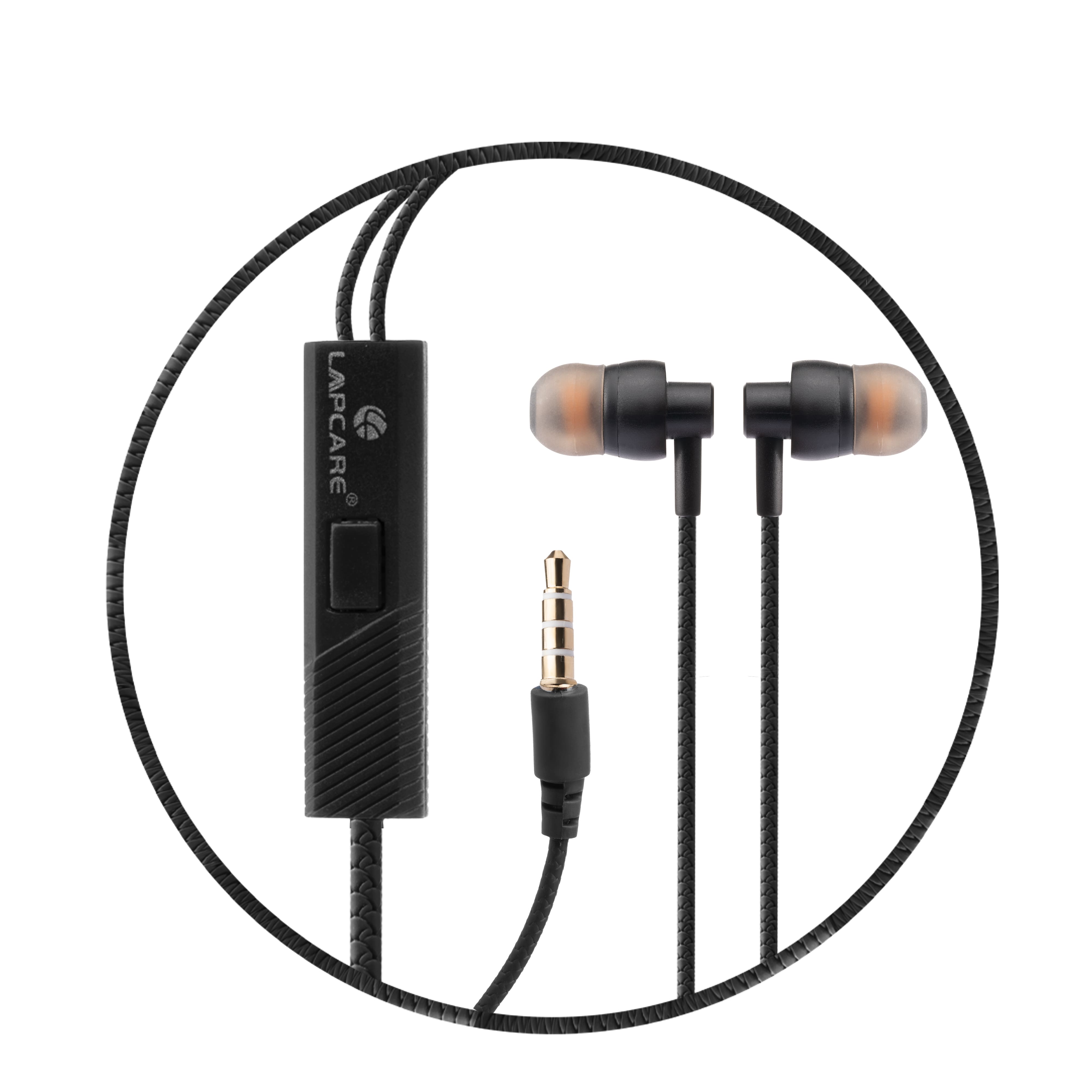 Lapcare WOOBUDS V wired Earbuds with inbuilt MIC -Black (LBD-303)