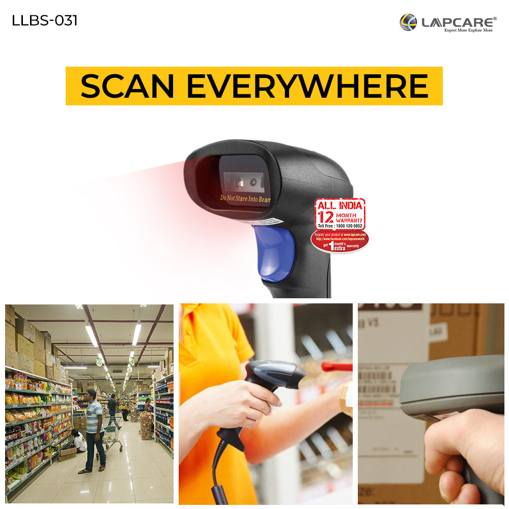 LAPCARE 2D WIRED BARCODE SCANNER (LLBS-031)