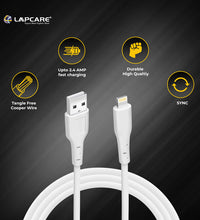 Lapcare datacable USB A to Lightning Cable (1M PVC)