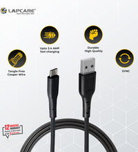 Lapcare datacable USB A to Type C connector (1M PVC)