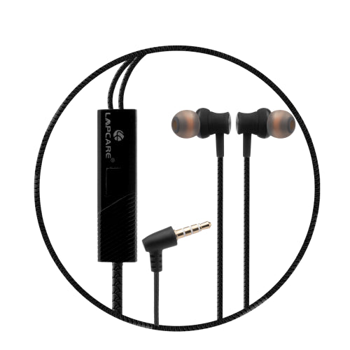 Lapcare WOOBUDS IV wired Earbuds with inbuilt MIC -Grey (LBD-204)
