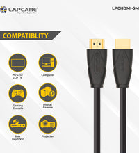 Lapcare 4K HDMI High speed Farbric Braided cable with Ethernet 3D TRUE Ultra HD (5M)