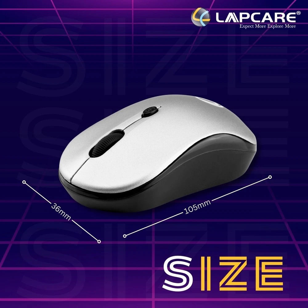 Lapcare Safari Wireless Mouse Grey (Ind)(LWM-555)