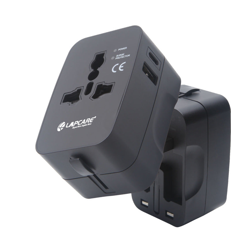 Lapcare Global Trotter USB & Type-C Ports 2Pin Travel Adaptor Plug (LIA-003)