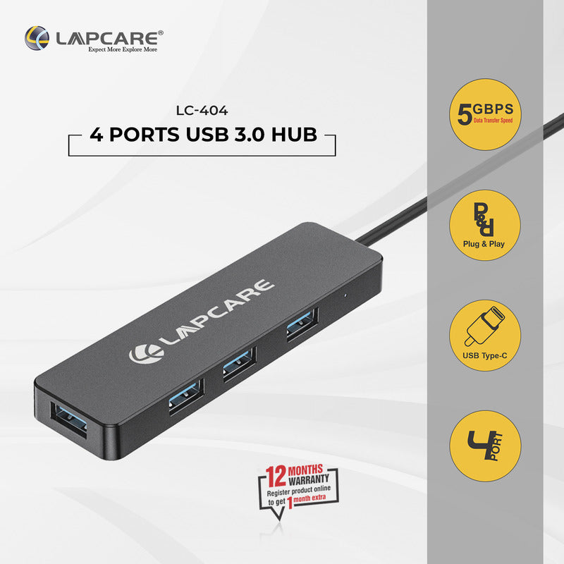 LAP-C Type C to USB 3 4 Port Hub