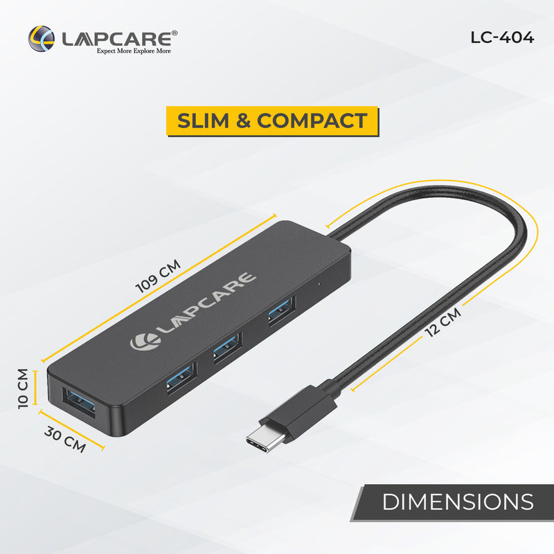 LAP-C Type C to USB 3 4 Port Hub