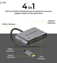 Type C 3.1 - 4 in 1 Travel Docking station (USB / PD/ HDMI / VGA)