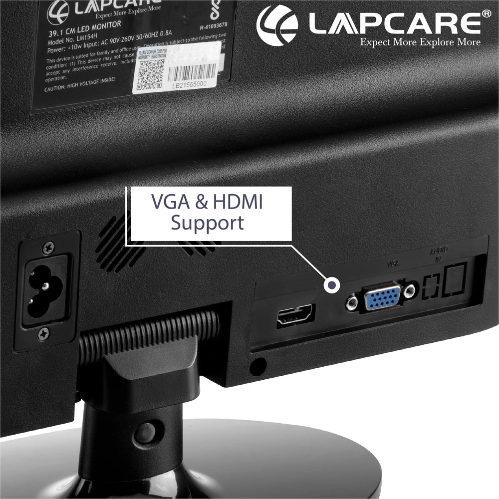 15.4" LED Monitor - 39.1CM - VGA & HDMI