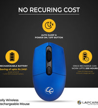 Lapcare Jolly Rechargeable Wireless Mouse (Blue)