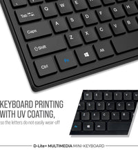 D-Lite - Blk 87 Key Mini Multimedia Keyboard