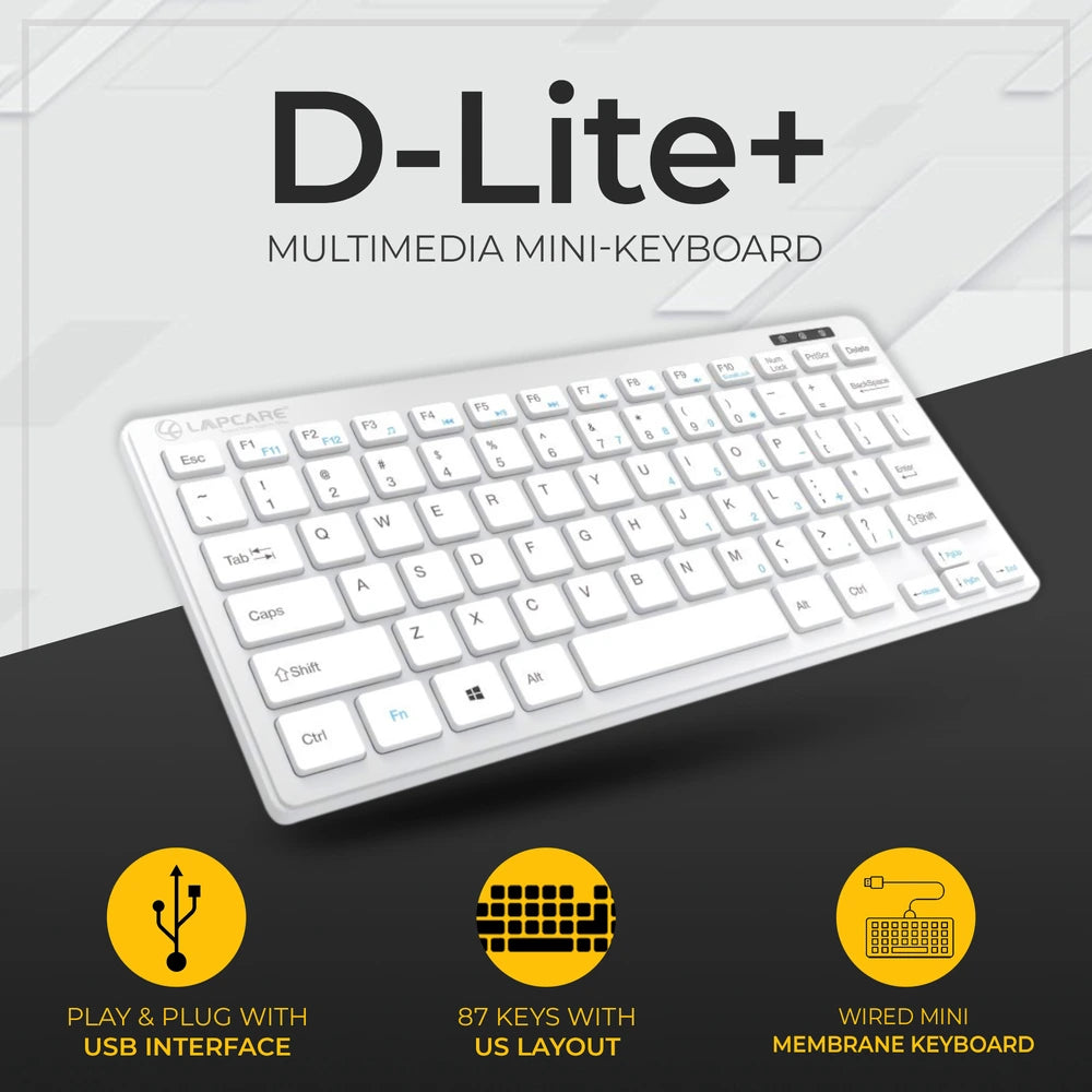 D-Lite - 87 Key Mini Multimedia Keyboard silver